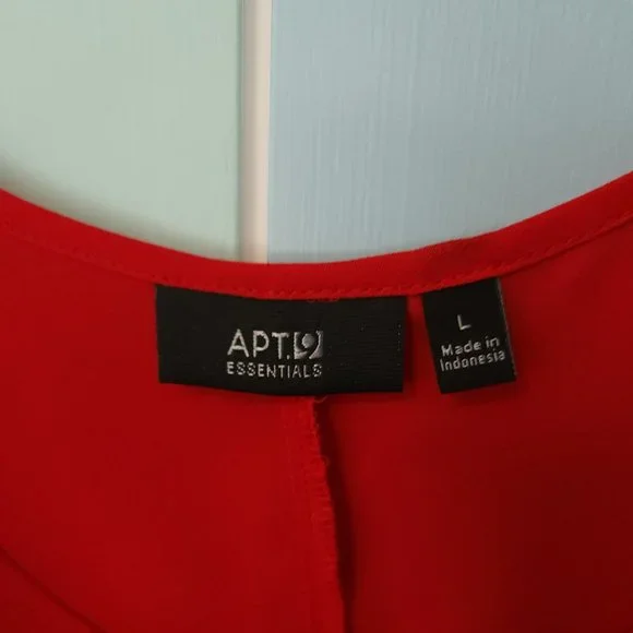 NWOT APT 9 Essentials Red Sheer Tank Sz L - Picture 2 of 8